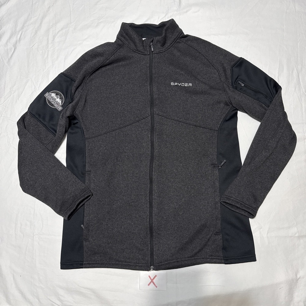 Spyder Zip Up Jacket Men's Size XL Gray Fleece Sweater Sweatshirt Activewear